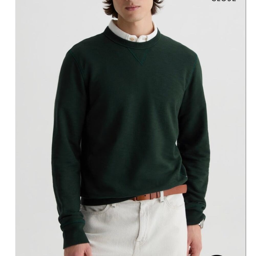 AG Adriano Goldschmied Blake Crew Sweatshirt Dark Green Size Men Medium